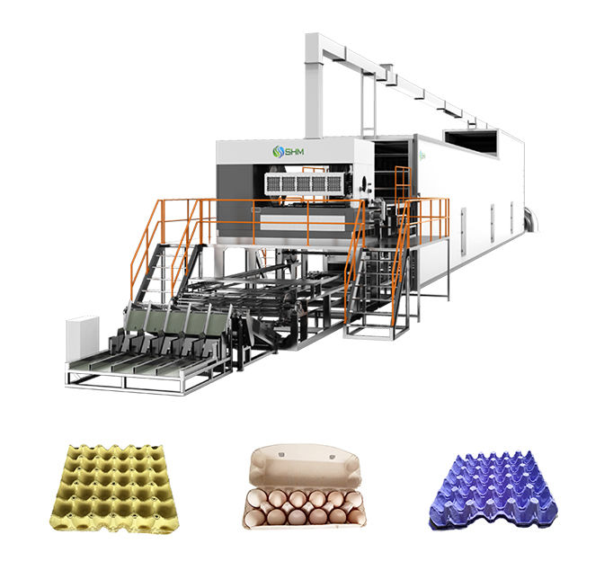Máquina de fabricación de bandejas de papel de desecho de frutas Línea de producción de fibra moldeada de alta velocidad