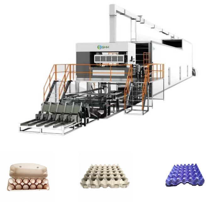 Máquina de fabricación de bandejas de pulpa de papel de frutas línea de producción con sistema de limpieza automática